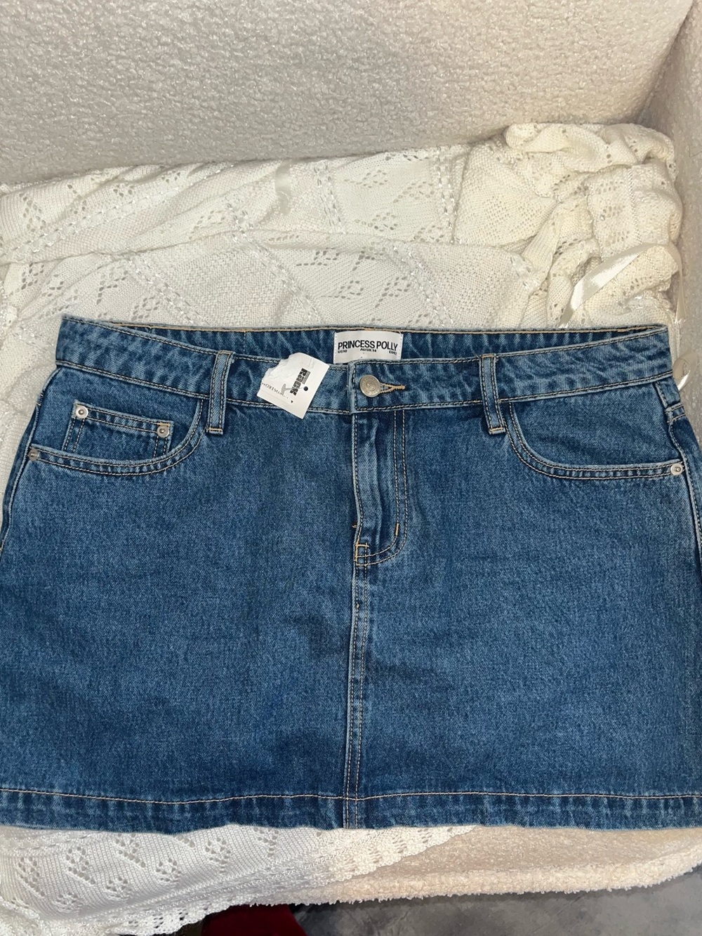 Princess Polly Blue Denim Mini Skirt size 10 new with tags